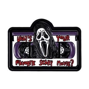 6/$30 Horror Scream Cassette Tape What’s Your Favorite Scary Movie? Enamel Pin